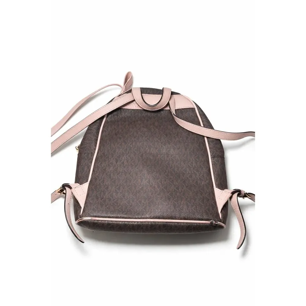 Michael Kors Signature Brown Dome‎ Crossbody Bag Pink Trim
